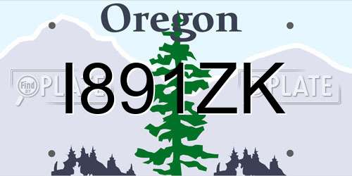 I891ZK Oregon License Plate