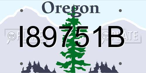 I89751B Oregon License Plate
