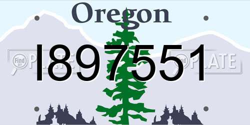 I897551 Oregon License Plate