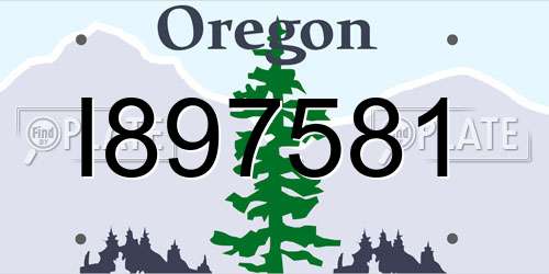 I897581 Oregon License Plate