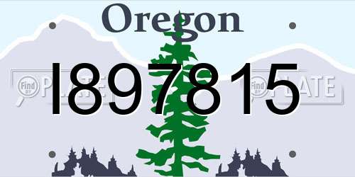 I897815 Oregon License Plate