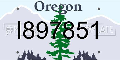 I897851 Oregon License Plate