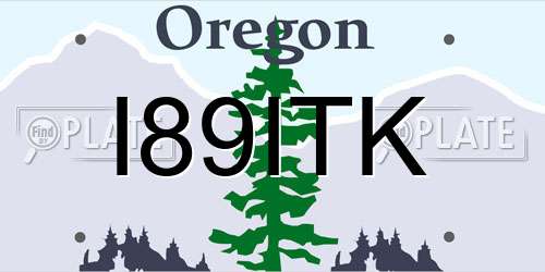 I89ITK Oregon License Plate
