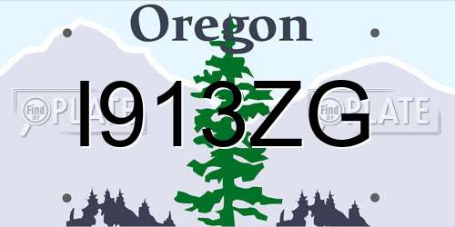 I913ZG Oregon License Plate
