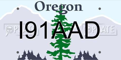 I91AAD Oregon License Plate