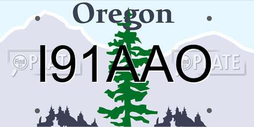 I91AAO Oregon License Plate