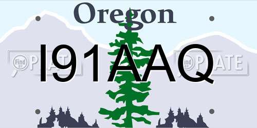 I91AAQ Oregon License Plate