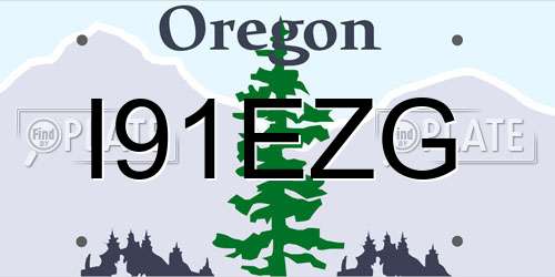 I91EZG Oregon License Plate