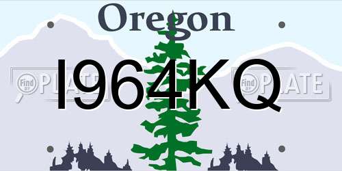 I964KQ Oregon License Plate