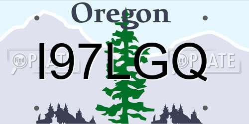 I97LGQ Oregon License Plate