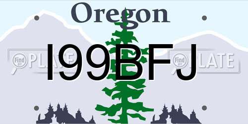 I99BFJ Oregon License Plate