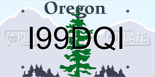 I99DQI Oregon License Plate
