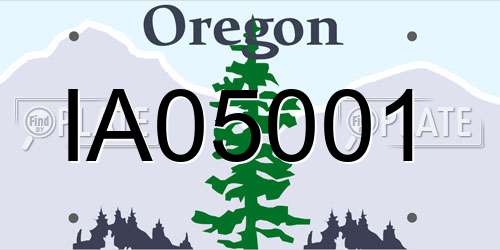 IA05001 Oregon License Plate