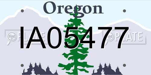 IA05477 Oregon License Plate