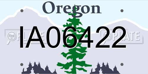 IA06422 Oregon License Plate