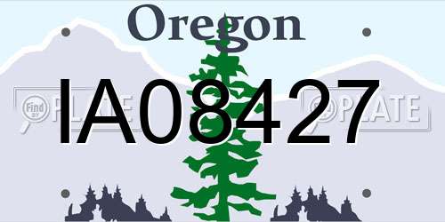IA08427 Oregon License Plate