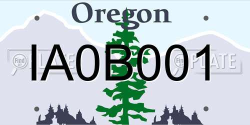 IA0B001 Oregon License Plate