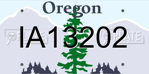 IA13202 Oregon License Plate