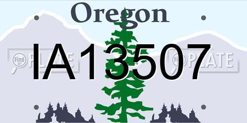 IA13507 Oregon License Plate