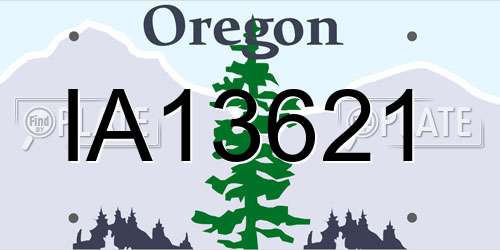 IA13621 Oregon License Plate