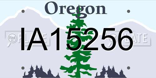 IA15256 Oregon License Plate