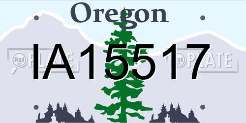 IA15517 Oregon License Plate