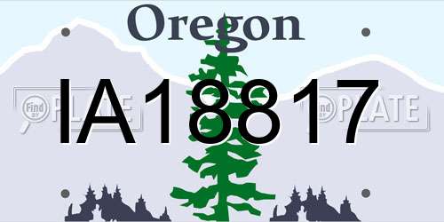 IA18817 Oregon License Plate