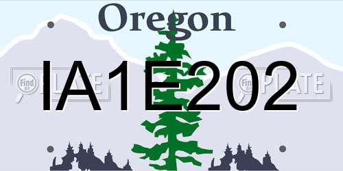 IA1E202 Oregon License Plate