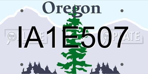 IA1E507 Oregon License Plate