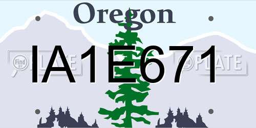 IA1E671 Oregon License Plate