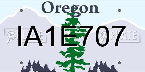 IA1E707 Oregon License Plate