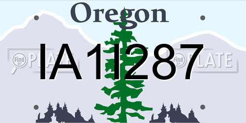 IA1I287 Oregon License Plate