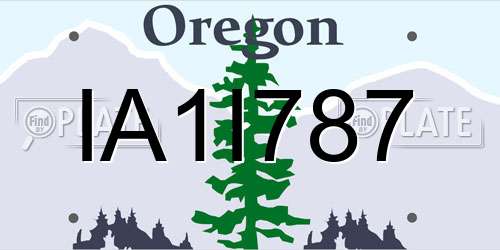 IA1I787 Oregon License Plate