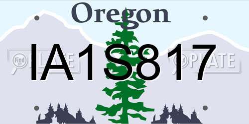 IA1S817 Oregon License Plate