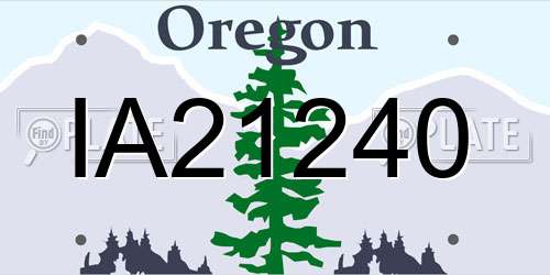 IA21240 Oregon License Plate