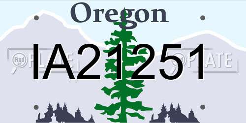 IA21251 Oregon License Plate