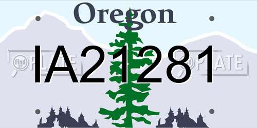 IA21281 Oregon License Plate