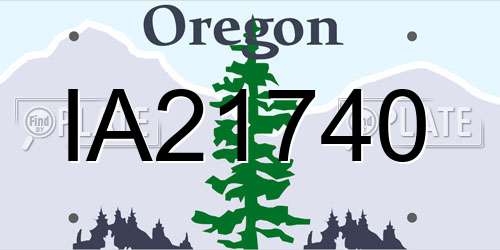 IA21740 Oregon License Plate