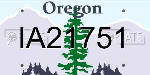 IA21751 Oregon License Plate