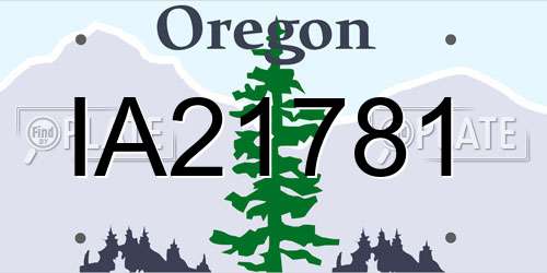 IA21781 Oregon License Plate