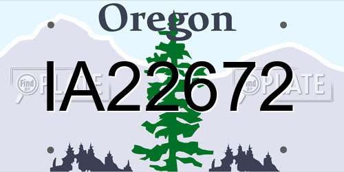 IA22672 Oregon License Plate