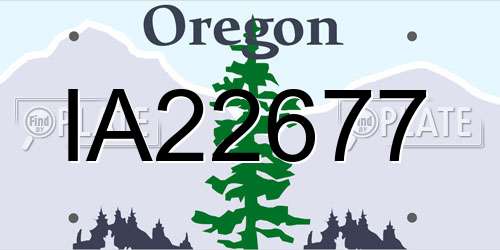 IA22677 Oregon License Plate