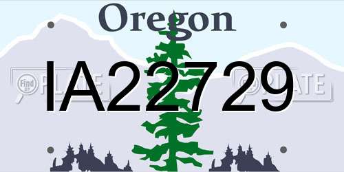 IA22729 Oregon License Plate