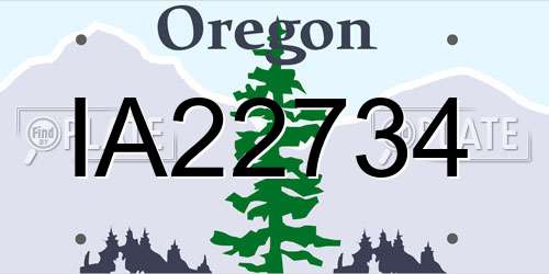 IA22734 Oregon License Plate