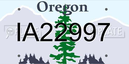 IA22997 Oregon License Plate