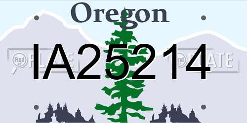 IA25214 Oregon License Plate