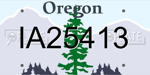 IA25413 Oregon License Plate