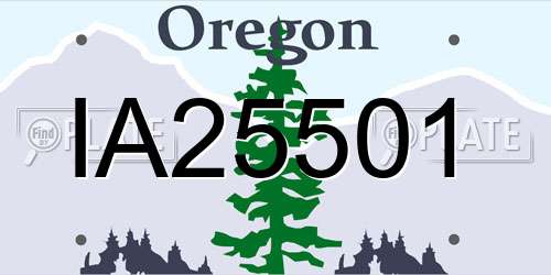 IA25501 Oregon License Plate