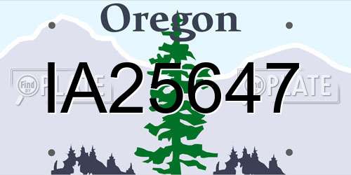 IA25647 Oregon License Plate