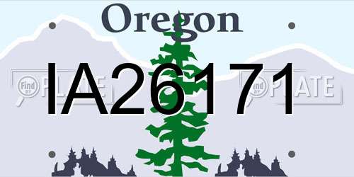 IA26171 Oregon License Plate